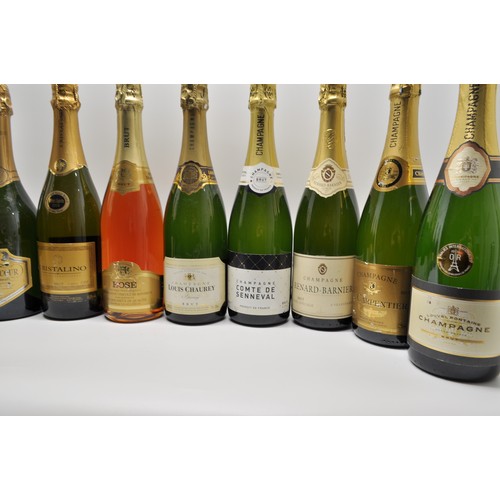 112 - x10 bottles of mixed champagnes consisting; Carpentier, Benard-Bonner, Coute de Senneval, Louis Chau... 