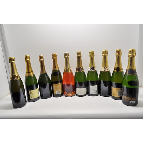 112 - x10 bottles of mixed champagnes consisting; Carpentier, Benard-Bonner, Coute de Senneval, Louis Chau... 