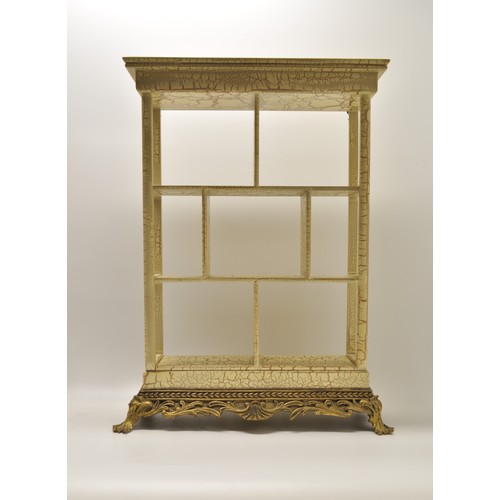 126 - Oriental bent wood design display stand approx H46cm x W49cm  together with French style crackle woo... 