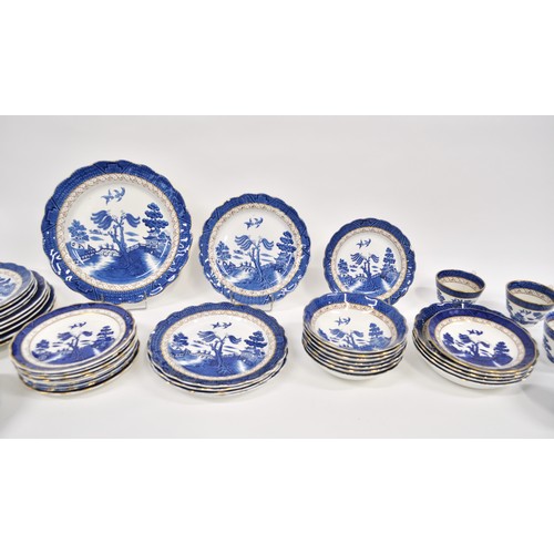 140 - A collection of blue and white China ware consisting of cups, plates, saucers and bowls etc. some ma... 