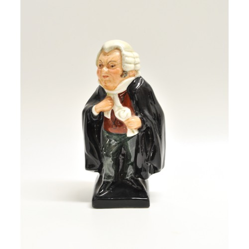 141 - A group of Royal Doulton miniature figures;   Scrooge, Fagin, Micawber, Buzfuz and Uriah Heep, Bumbl... 