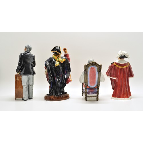 142 - Royal Doulton figures - Town Crier, the Auctioneer,  The Judge and The Mayor  (x4 items)