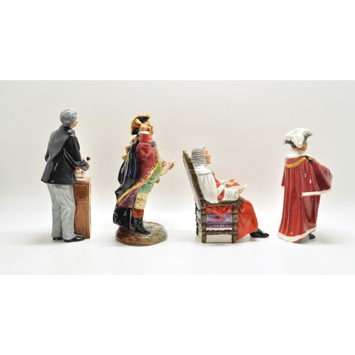 142 - Royal Doulton figures - Town Crier, the Auctioneer,  The Judge and The Mayor  (x4 items)