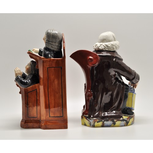 149 - Two Staffordshire/Staffordshire Style figures depicting Vicar & Moses / Night Watchman, approx max H... 