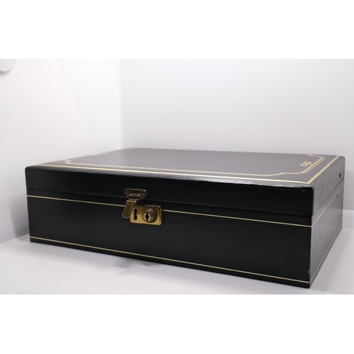 87A - Jewellery box with contents - consisting of watches, brooches, bracelets, necklaces, earrings some o... 