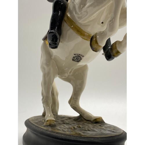 169 - Beswick Lipizzaner with Rider, oval base, model No. 2467, Beswick stamp to underside of horse. appro... 