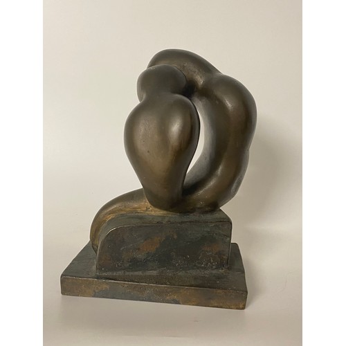 1 - Contemporary abstract bronze figural sculpture, approx H24cm