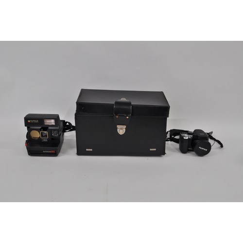 10 - Cameras  to include Polaroid 660 autofocus, Polaroid automatic 355 with case, accessories and a Fuji... 