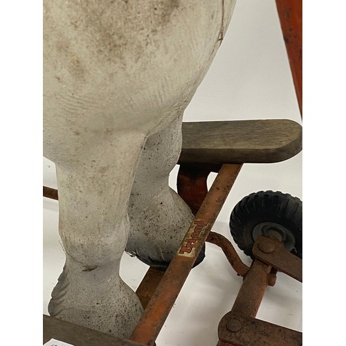 14 - Rare vintage Triang push/ride-along horse, marked Tri-ang to side and wheels, approx H76cms