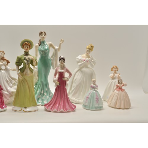 60 - Collection of lady figurines to include Royal Doulton, Royal Worcester and Coalport, some limited ed... 