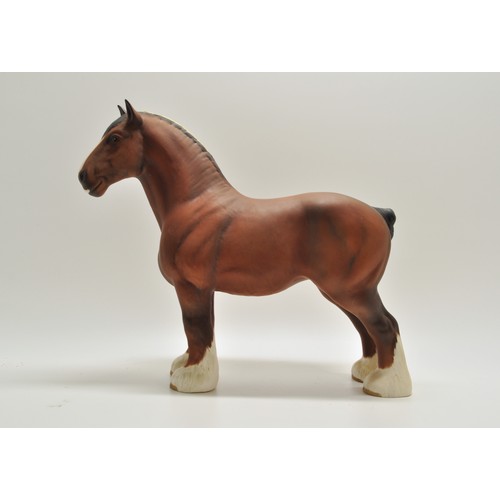 64 - Beswick shire horse, CH Burnham Beauty, matt brown finish, height 27cms.
Sale proceeds for this item... 