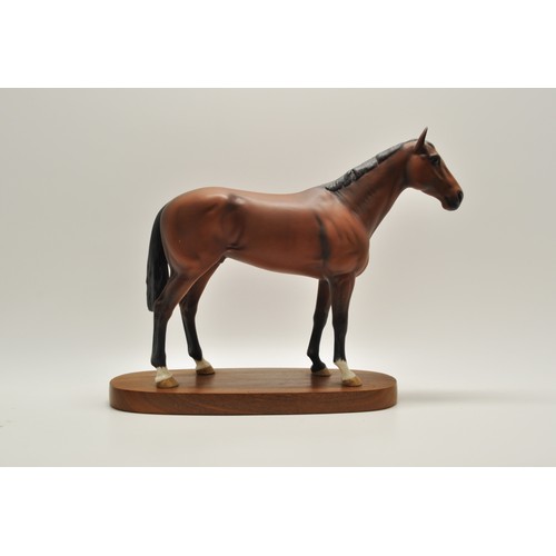 68 - Beswick Nijinsky 1970 winner of the triple crown, finished in light matt brown, standing on wooden p... 