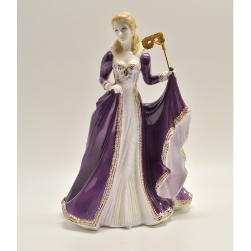 75 - Royal Worcester lady figures, both limited editions,  Glittering Occasions 'Masked Ball' height 240c... 