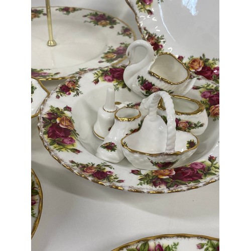 76 - A large quantity of Royal Albert Old Country Roses to include cake stand, teapot, milk jug, sugar bo... 