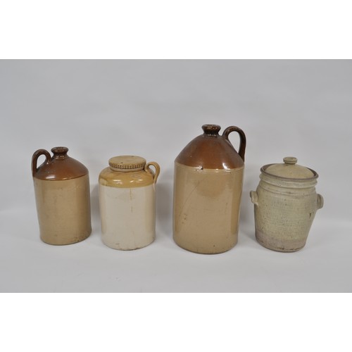 82 - Govancroft Pottery flagon with lid, together with 3 others