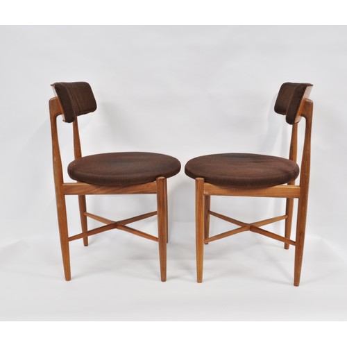 88 - X2 G Plan teak and  fabric mid-century fresco/dining chairs