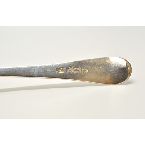 105 - Silver spoon hallmarked London 1783 maker stamp GS, together with two smaller spoons hallmarked Birm... 