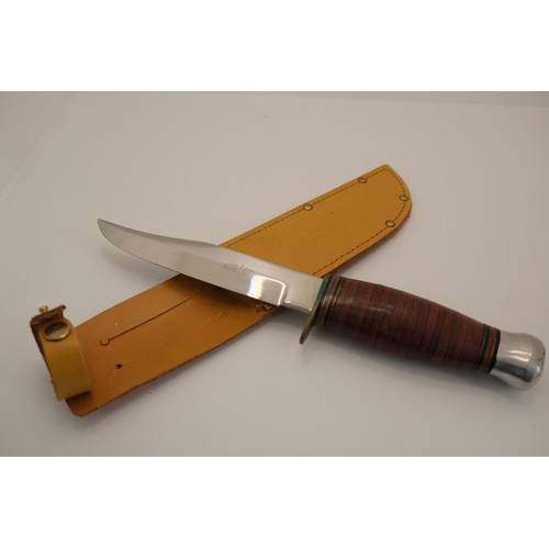 109 - William Rodgers Sheffield 'I cut my way' bowie knife, aluminium pommel, with sheath. Note: This lot ... 