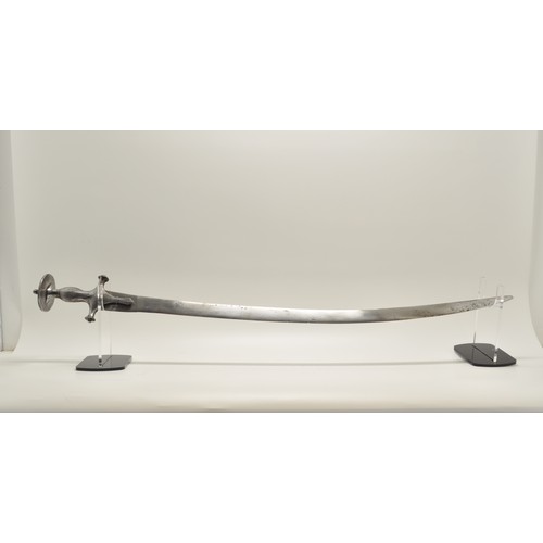 113 - Indo/Persian Tulwar sword/sabre with a traditional iron hilt, complete with scabbard.  Overall Lengt... 