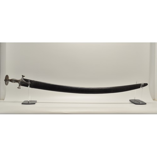 114 - Indo/Persian Tulwar sword/sabre with a traditional iron hilt, complete with scabbard.  Overall Lengt... 