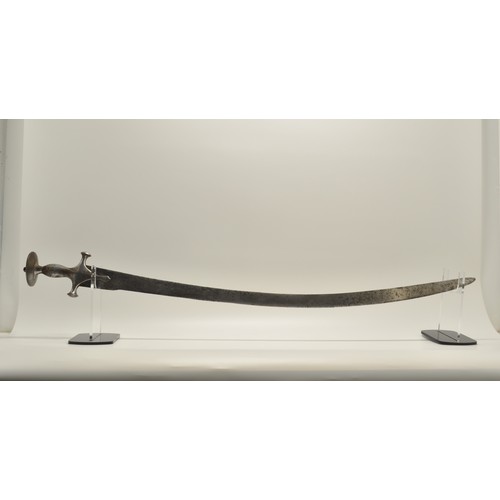 114 - Indo/Persian Tulwar sword/sabre with a traditional iron hilt, complete with scabbard.  Overall Lengt... 