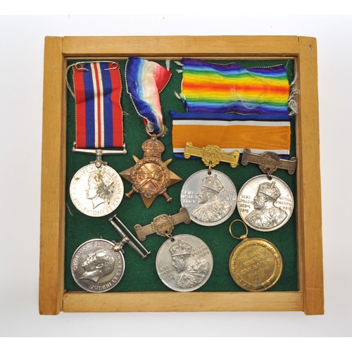 117 - x3 WWI medal group - 1914 (Mons) Star, British War and Victory medals attributed to 2248 Pte.A.Knapp... 