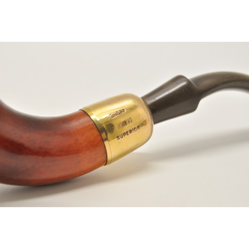 124 - Tobacciana Interest - AB&Co Superior 18ct gold plated pipe in original box, boxed Dottatus Solinger ... 