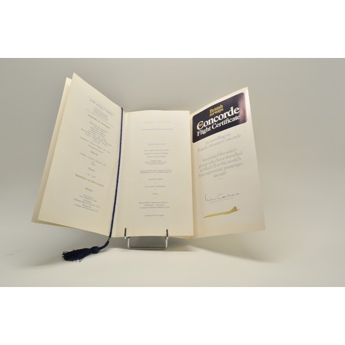 125 - 1977 Silver Jubilee Year British Airways Concorde Service London - Washington Menu card with folder ... 