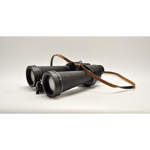 140 - A pair of military Bar & Stroud binoculars with extending sun/rain shades complete with case. Serial... 