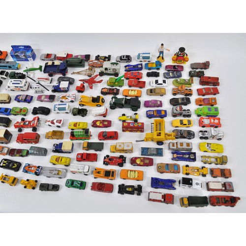 155 - A large quantity of mixed die-cast and other unboxed vehicles in played with condition