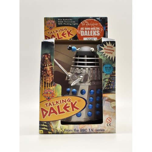 RARE Dr Who Talking Dalek with x3 original DOCTOR signatures Sylvester McCoy, Peter Davidson, Colin Baker Dr no.6. See additional photos for provenance of item being signed.