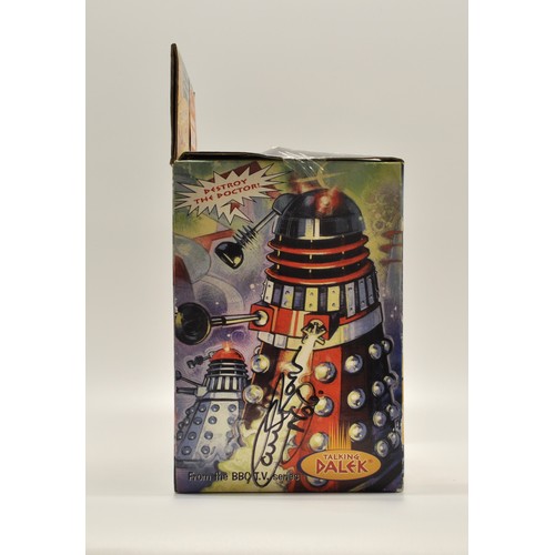 179 - RARE Dr Who Talking Dalek with x3 original DOCTOR signatures Sylvester McCoy, Peter Davidson, Colin ... 