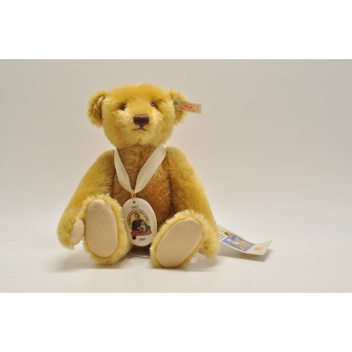 186 - Steiff jointed mohair bear with squeaker, celebrating 150th anniversary birth of Margarete Steiff 'J... 