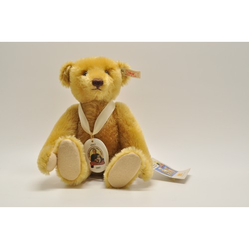 186 - Steiff jointed mohair bear with squeaker, celebrating 150th anniversary birth of Margarete Steiff 'J... 