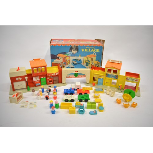 182 - Vintage 1973  Fisher Price large Play Family Village with accessories in original box  a/f