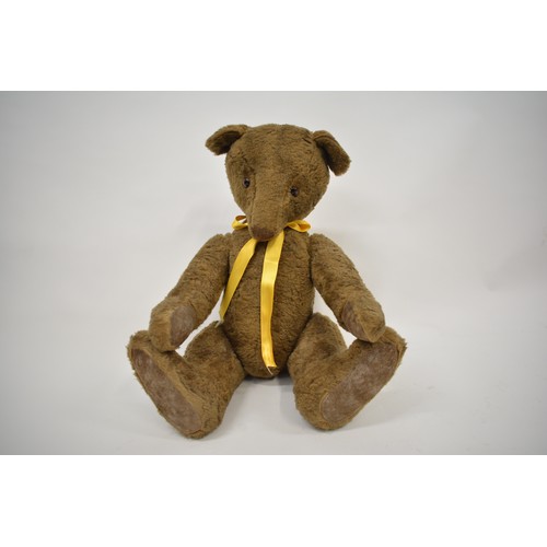 193 - Vintage jointed hump back teddy bear, approx overall length 53cm