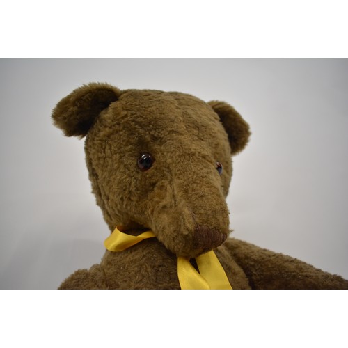 193 - Vintage jointed hump back teddy bear, approx overall length 53cm