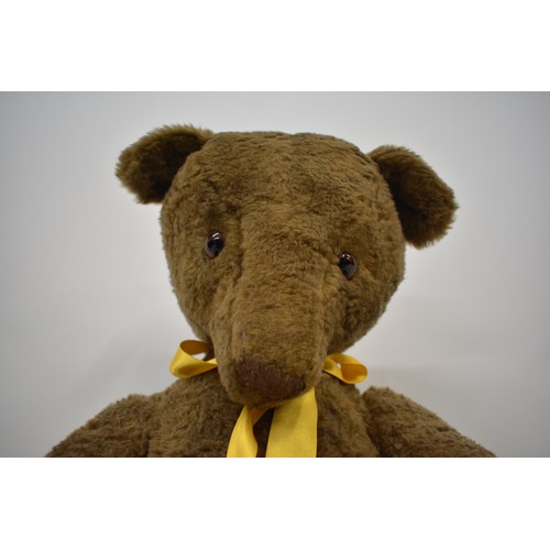 193 - Vintage jointed hump back teddy bear, approx overall length 53cm