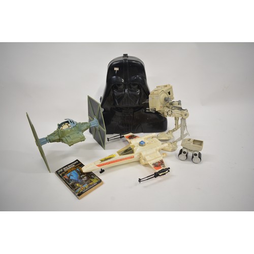 167 - Star Wars - Group of vintage Star Wars items to include X-Wing, Darth Vadar Carry case, Chicken Walk... 