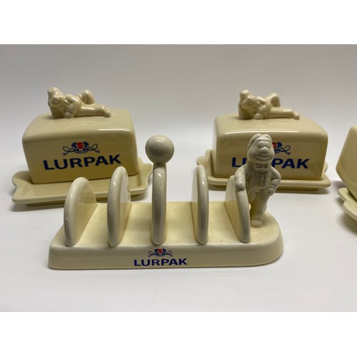 34 - Lurpak and Anchor ceramic butter dishes and toast racks