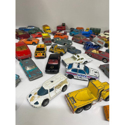 155B - In excess of 60 diecast and other vehicles from makers Corgi, Lesney, Matchbox etc. in mostly in nee... 