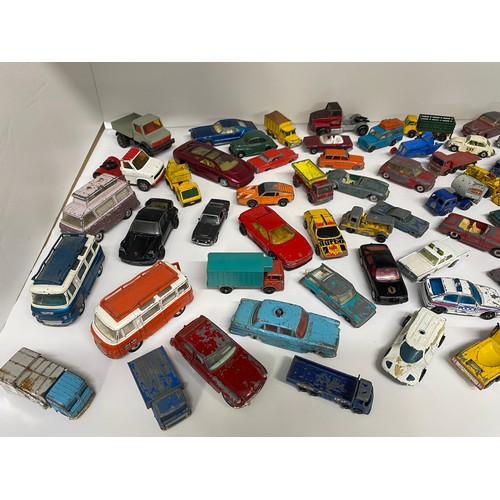 155B - In excess of 60 diecast and other vehicles from makers Corgi, Lesney, Matchbox etc. in mostly in nee... 