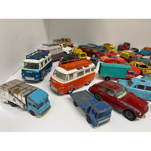 155B - In excess of 60 diecast and other vehicles from makers Corgi, Lesney, Matchbox etc. in mostly in nee... 