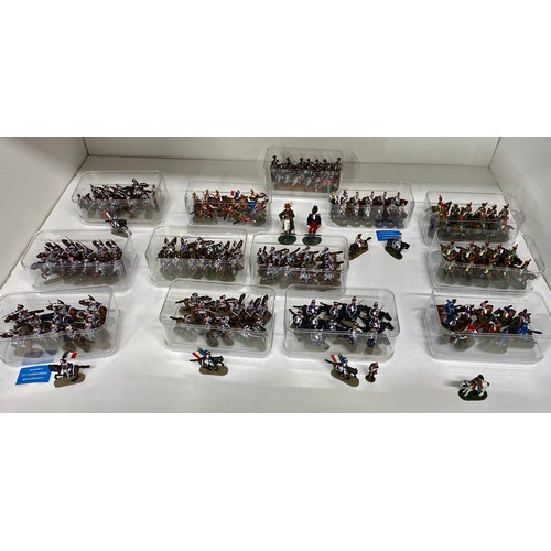 144 - In excess of 130 military metal figures predominantly Napoleonic Wars, painted; various regiments an... 