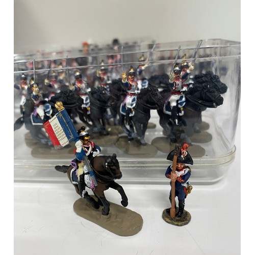 144 - In excess of 130 military metal figures predominantly Napoleonic Wars, painted; various regiments an... 