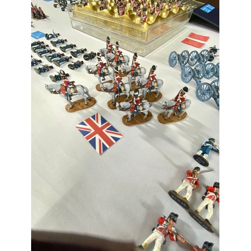 145 - A large quantity of metal figures predominately Napoleonic British and French infantry/artillery inc... 