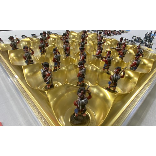 145 - A large quantity of metal figures predominately Napoleonic British and French infantry/artillery inc... 