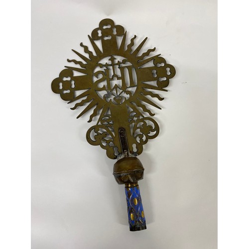 62 - Religious staff finial, 'I H S' approx length 18.5