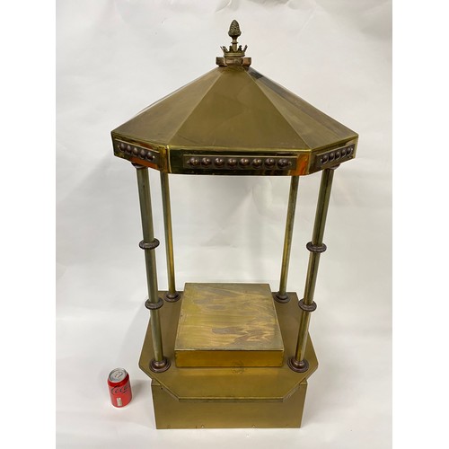 67 - Ecclesiastical pagoda style alter stand for religious statue, approx H43