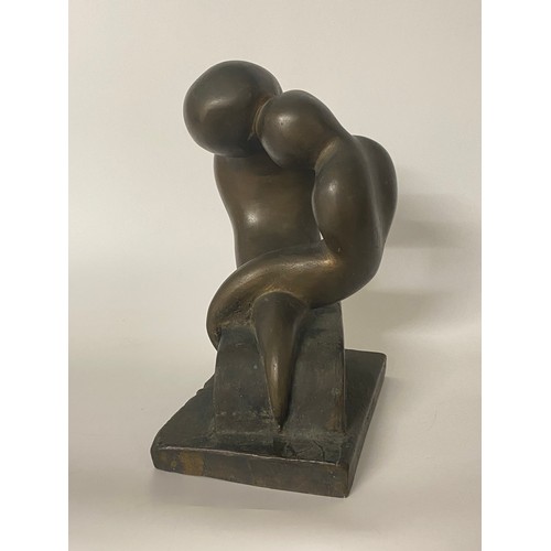 101 - Contemporary abstract bronze figural sculpture, approx H24cm